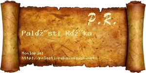 Palásti Réka névjegykártya